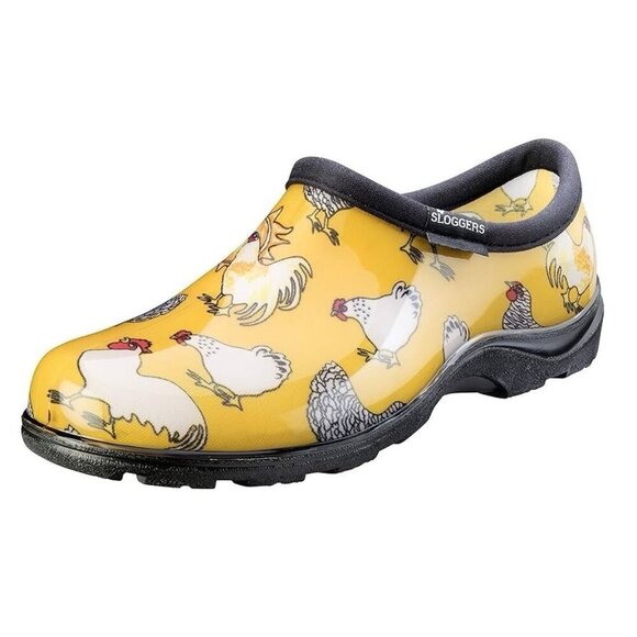 Sloggers Chicken Yellow Waterproof Slip On Garden Rain Clog Shoes Size Womens 6 - Picture 2 of 11